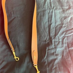 Celine purse strap brown, trimmed in tan, & gold clasp